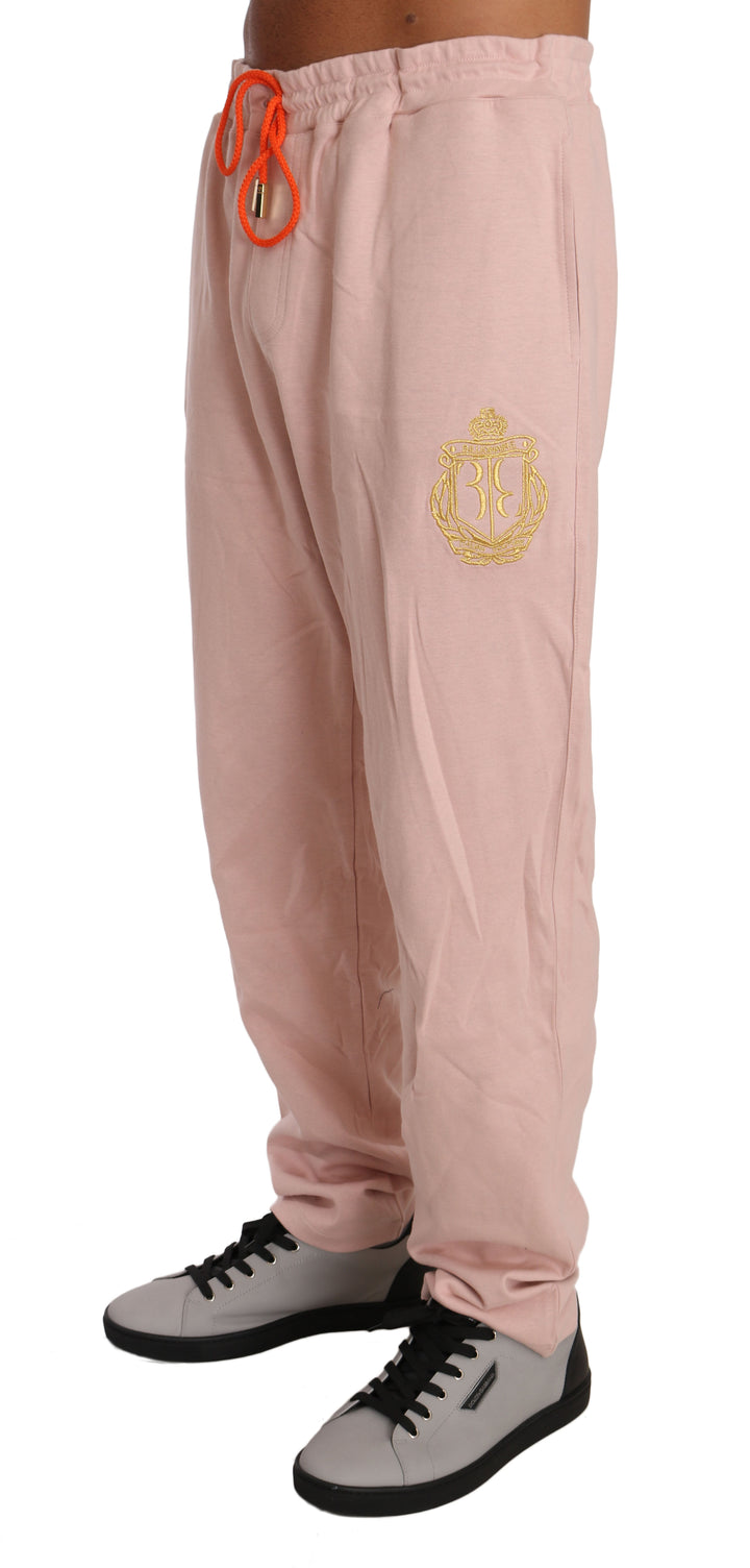 Billionaire Italian Couture Elegant Pink Cotton Sweatsuit Luxury Comfort