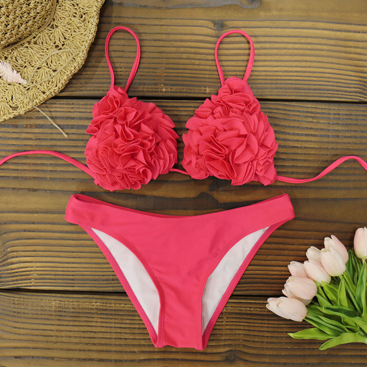 Three-dimensional flower bikini