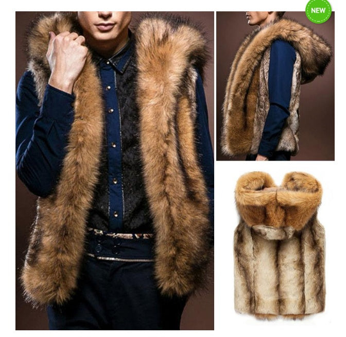 Hooded Faux Fur Vest