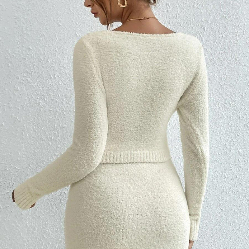 Women's Solid Color Top Sweater Dress