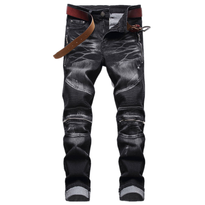 Men's Motorcycle Zipper Oversized Jeans