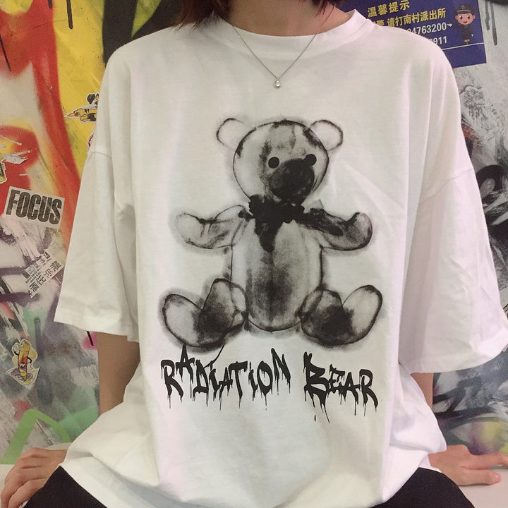 Ink bear cartoon hip hop street t-shirt