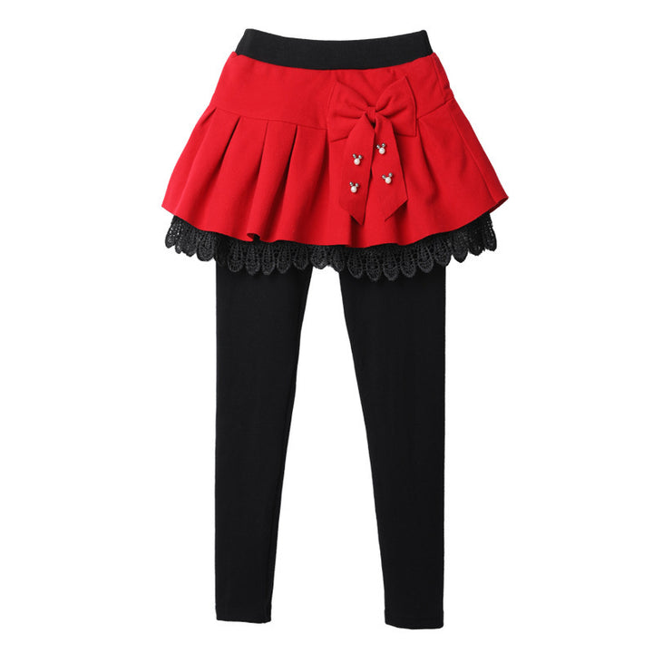 Leggings Thickened Fake Two-piece Girl Short Skirt Pants