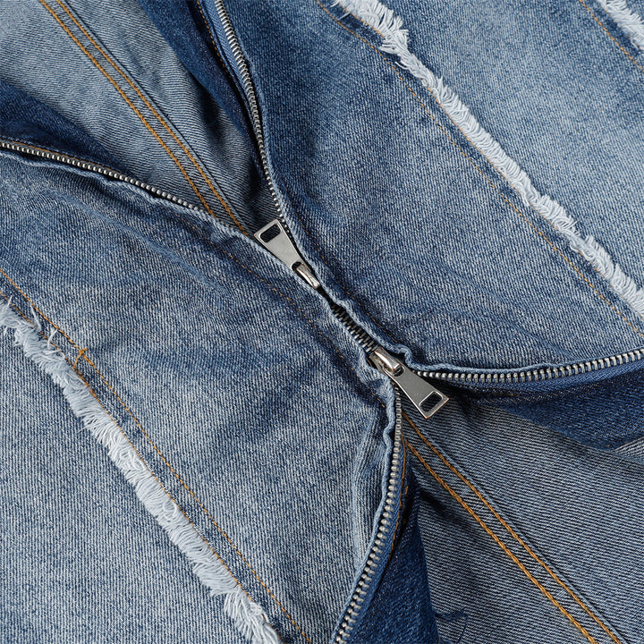 Distressed Denim Coat - Heavy Industry Wash - Shop Swazeyfit