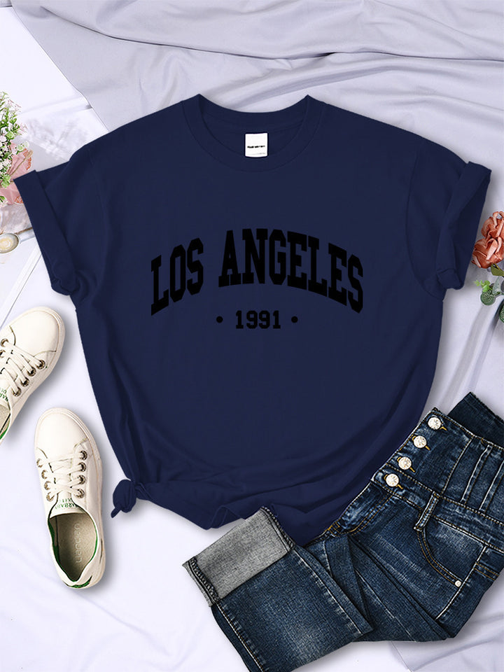 Women's City Letter Printed T-shirt In 1991