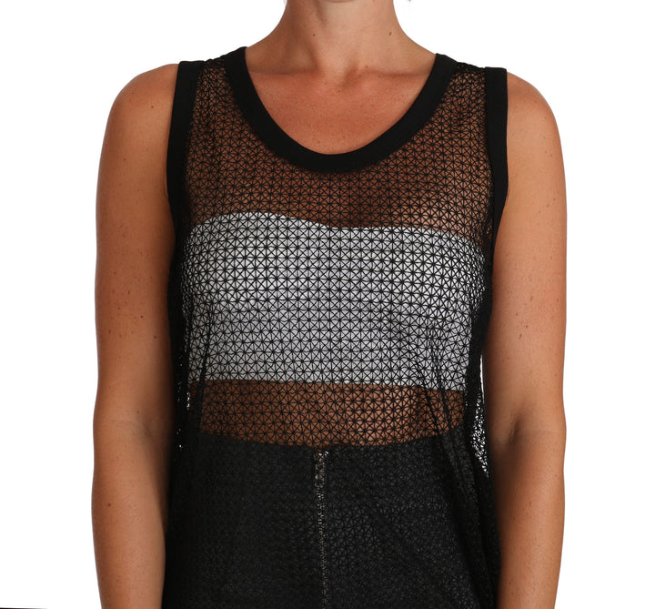 Dolce & Gabbana Elegant Sleeveless Black Mesh Top