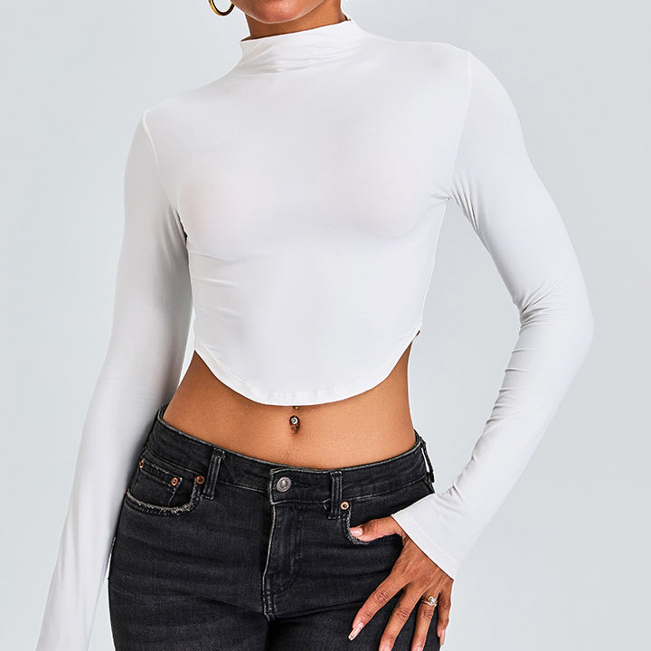 Women's Half Turtleneck Sports Top T-shirt