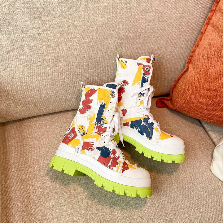 Canvas graffiti boots