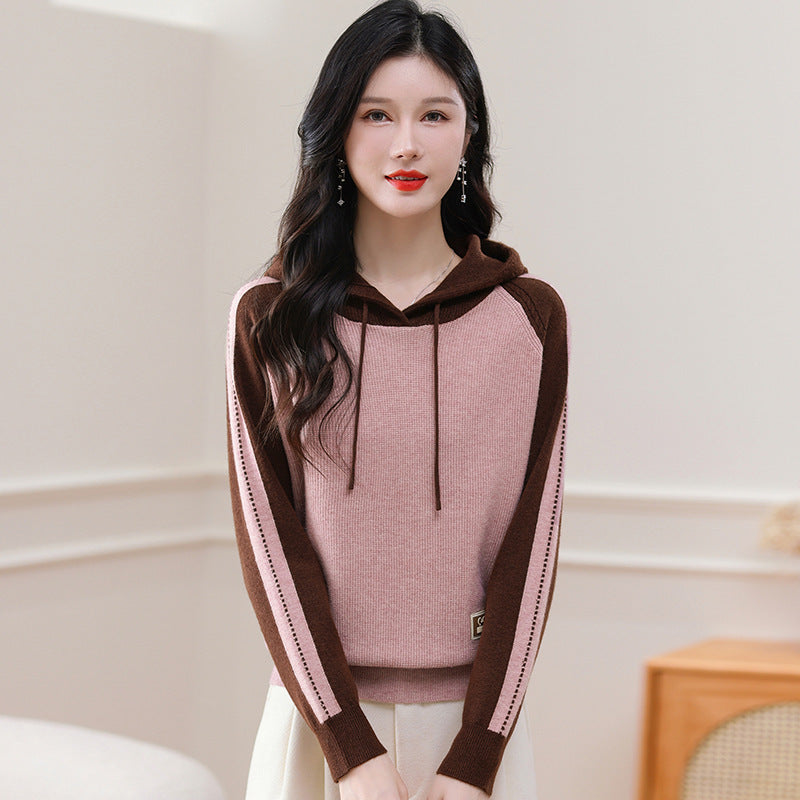 Multicolor Hoodie Bottoming Shirt Sweater