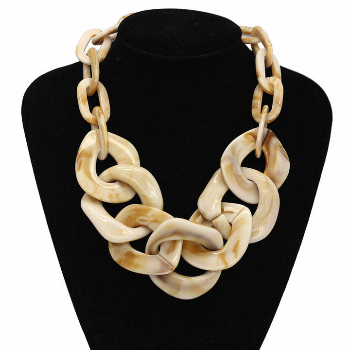 Big Brand Acetate Chain Geometric Necklace