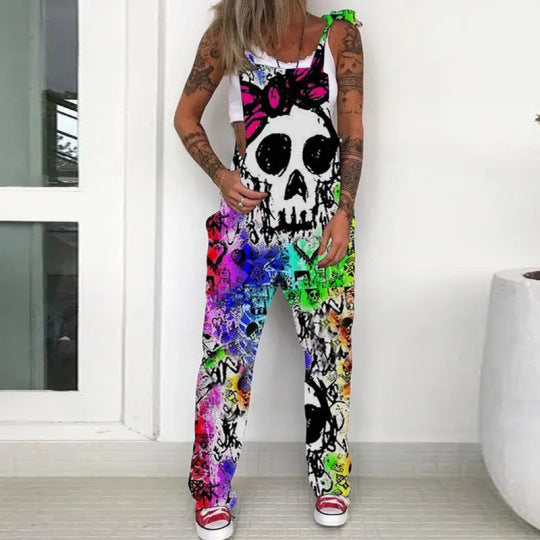 Women’s Fashion Overalls - Skull Print Overalls - Shop Swazeyfit