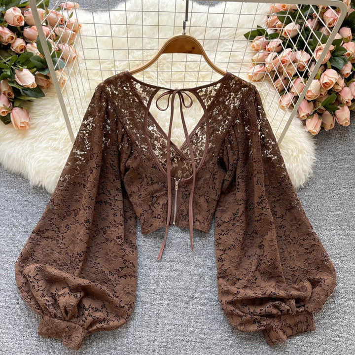 Lace Shirt Autumn New Korean Style Small Shirt All-match Top Women