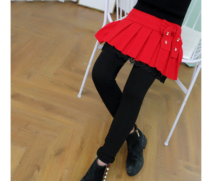 Leggings Thickened Fake Two-piece Girl Short Skirt Pants