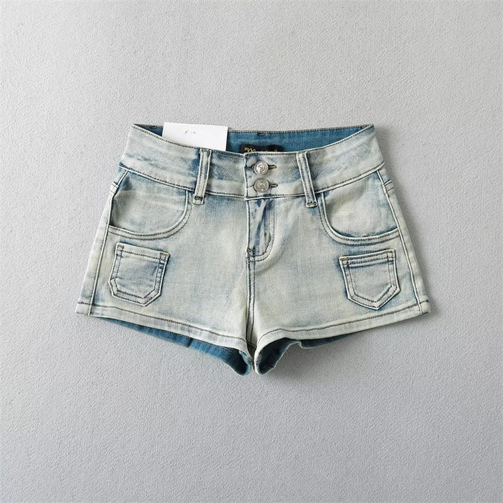 Street Style Hot Girl Skinny Sheath Low Waist Denim Shorts Summer Ins Small