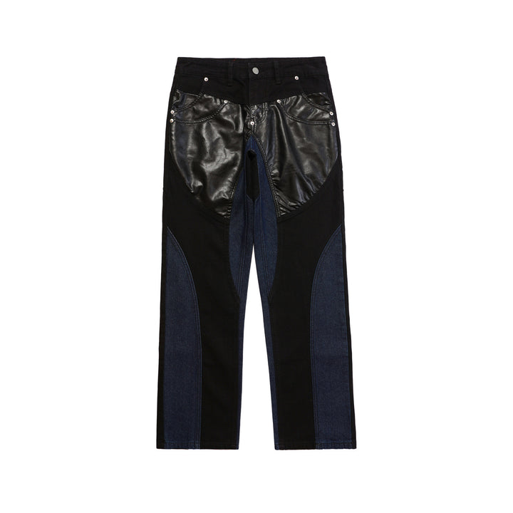 Leather PU Jeans - Stacked Pants - Shop Swazeyfit