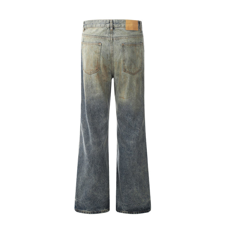 Waste Soil Punk Make Old Ripped Denim Dirty Pants Men