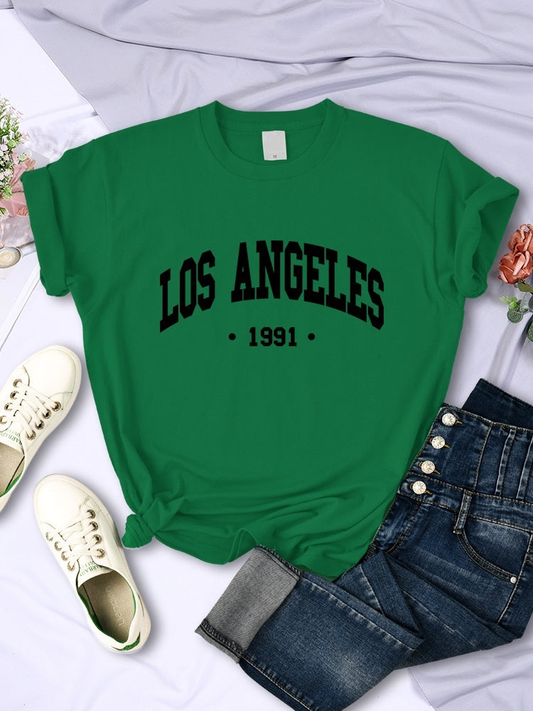 Women's City Letter Printed T-shirt In 1991