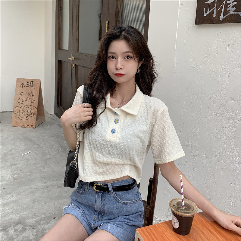 White T-shirt Bottoming Shirt Loose Short Sleeves