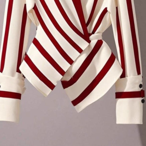 High-end Long-sleeved Striped Shirt