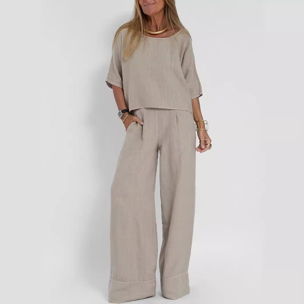 Casual Cropped Pants - Women's Linen Suit - Shop Swazeyfit