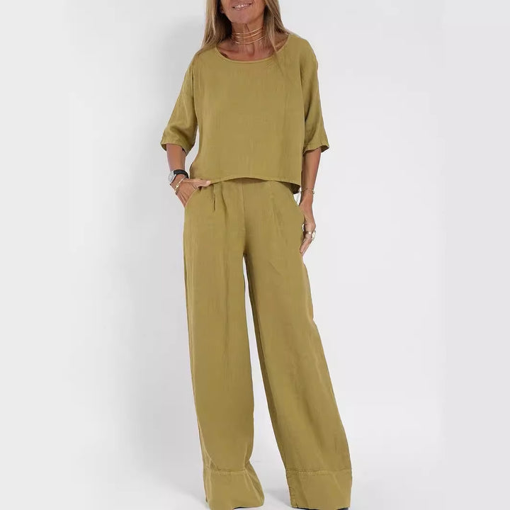 Casual Cropped Pants - Women's Linen Suit - Shop Swazeyfit