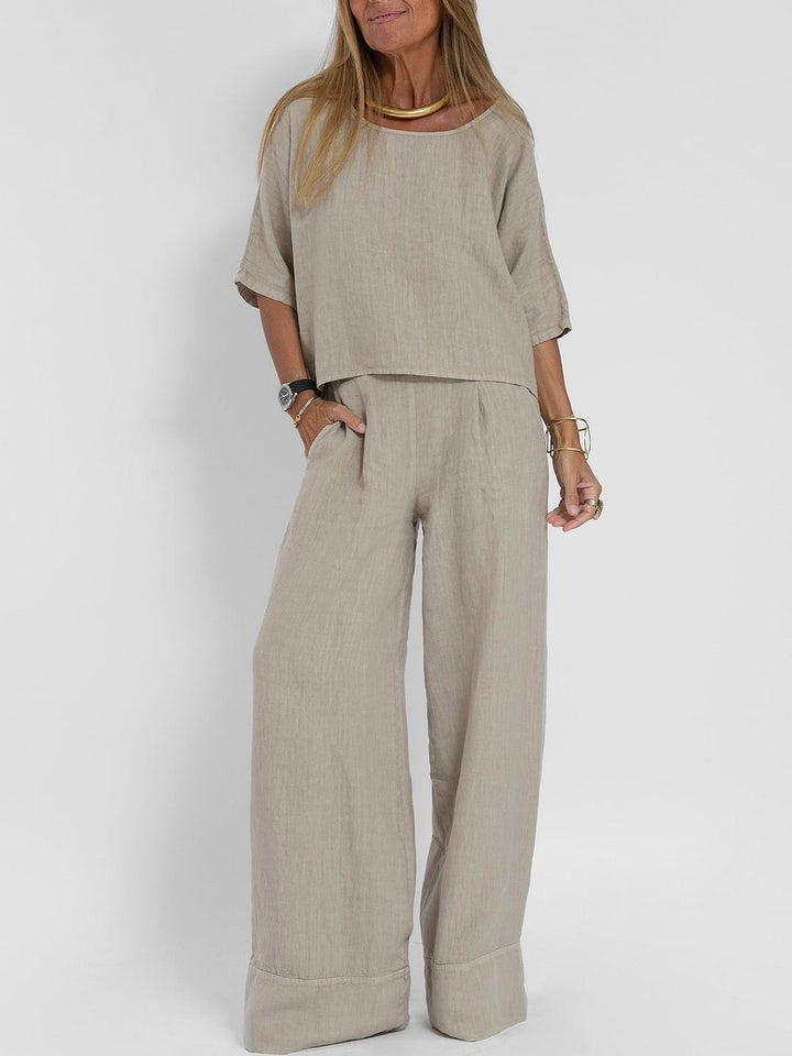 Casual Cropped Pants - Women's Linen Suit - Shop Swazeyfit