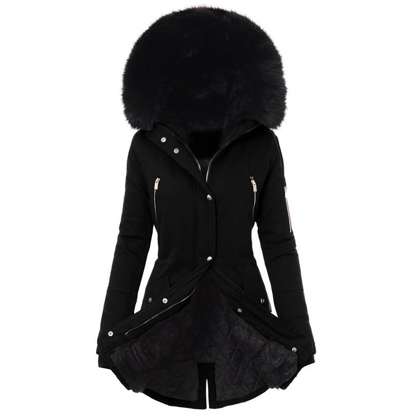 Women's Fur Collar Mid-length Coat