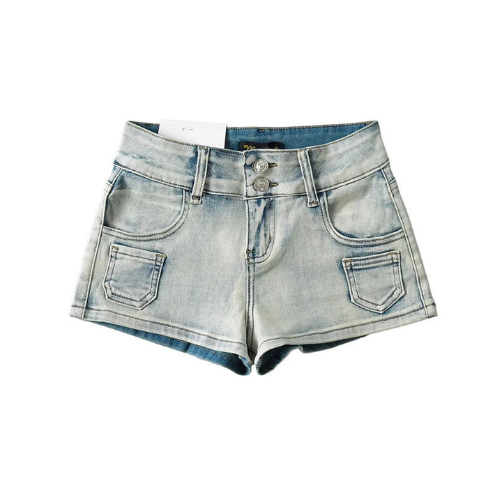 Street Style Hot Girl Skinny Sheath Low Waist Denim Shorts Summer Ins Small