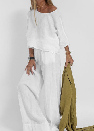 Casual Cropped Pants - Women's Linen Suit - Shop Swazeyfit