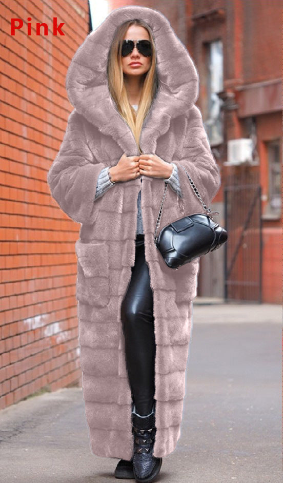 Thickened Faux Fur Hooded Cotton Jacket