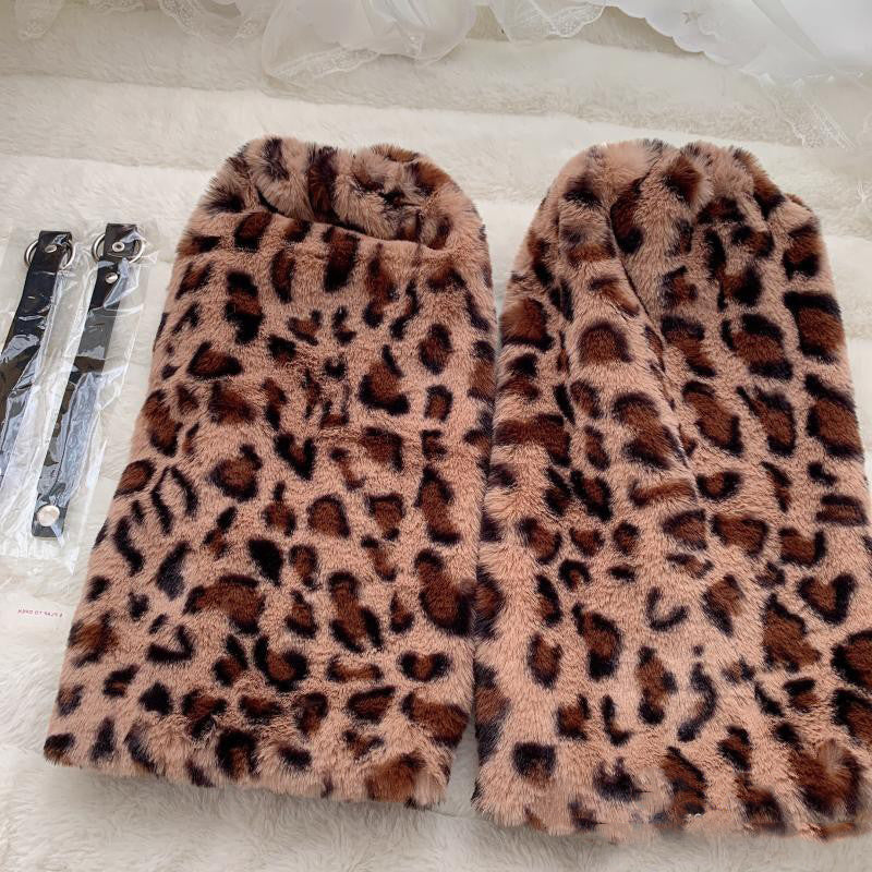 Calf Warmer Plush Faux Fur Socks Knee Pads