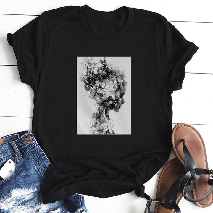 Top T-shirt Modern Lady Feather Butterfly