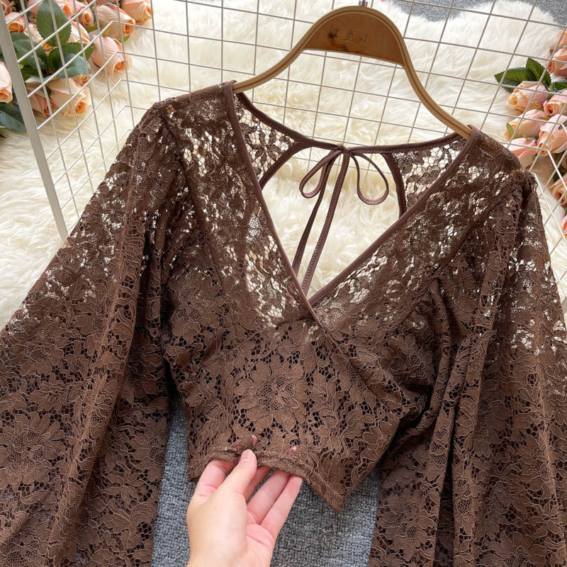 Lace Shirt Autumn New Korean Style Small Shirt All-match Top Women