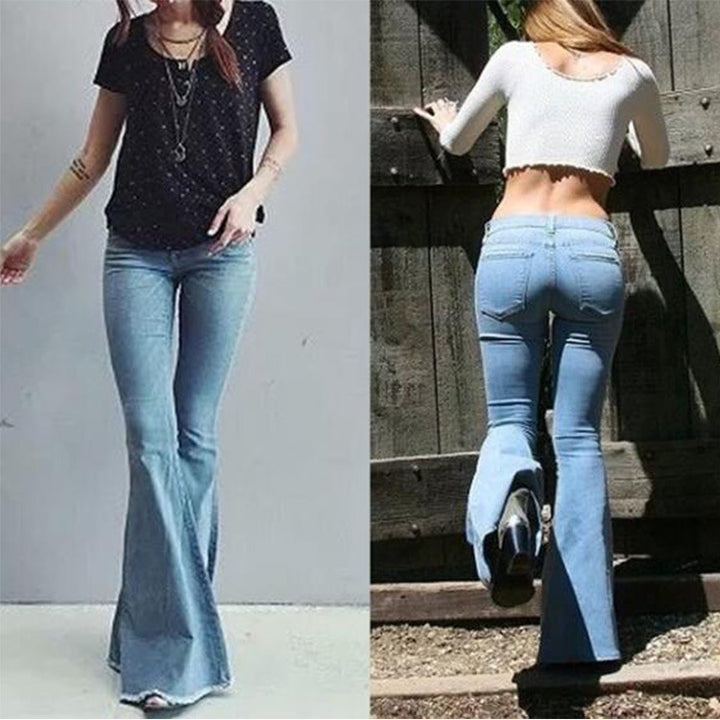 Women's Fashion Slim Fit Tassel Flared Jeans