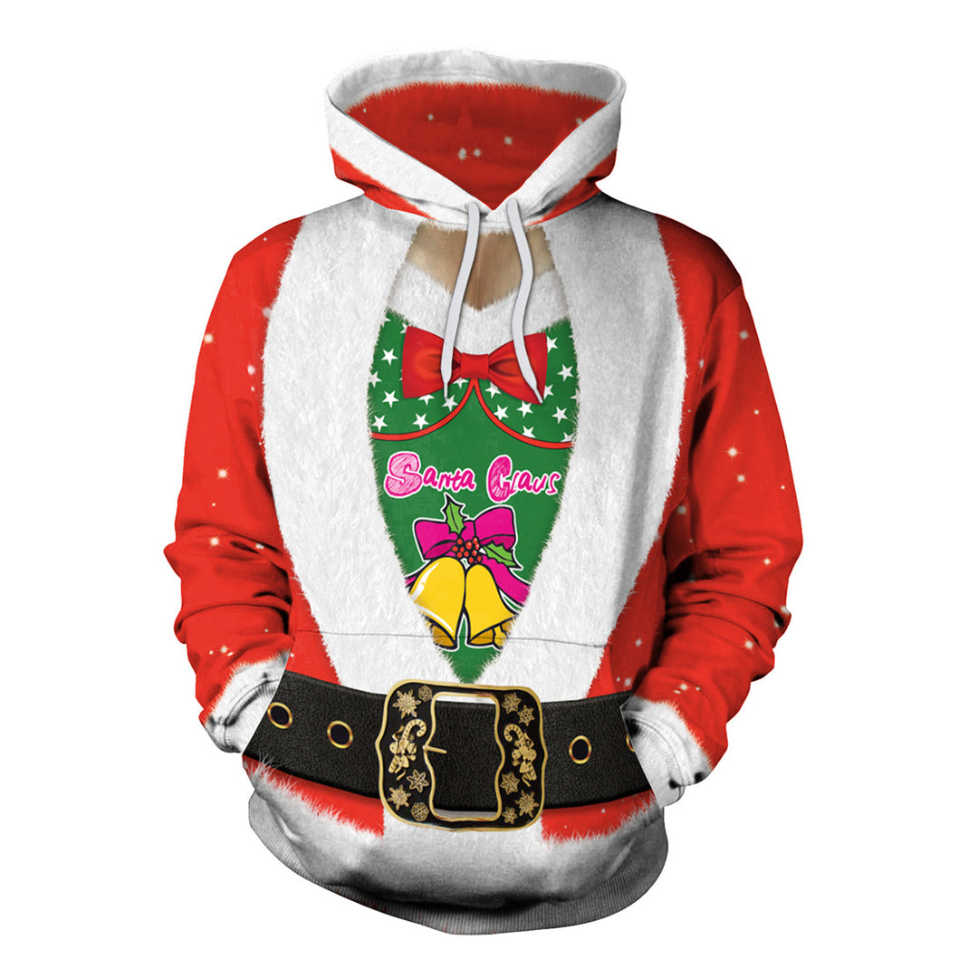 Ugly Christmas Women's Loose Versatile Hooded Creative Digital Printed Sweater Performance Dress