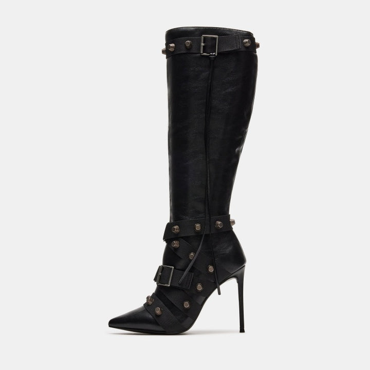 Metal Leather Boots - Stiletto Heel Boots - Shop Swazeyfit