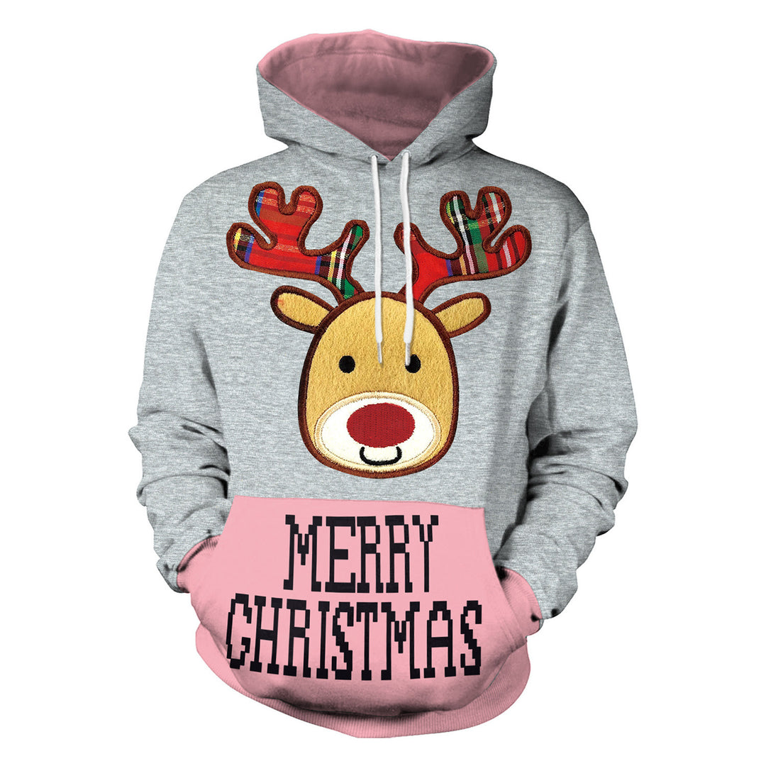 Ugly Christmas Women's Loose Versatile Hooded Creative Digital Printed Sweater Performance Dress