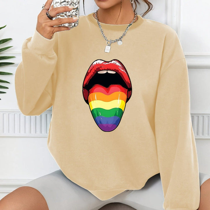 Rainbow Lip Print Shirt | Long Sleeve Apparel | Shop Swazeyfit