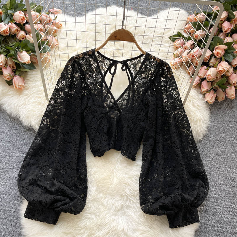 Lace Shirt Autumn New Korean Style Small Shirt All-match Top Women