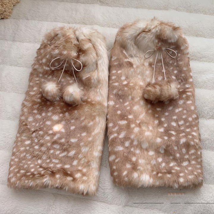 Calf Warmer Plush Faux Fur Socks Knee Pads