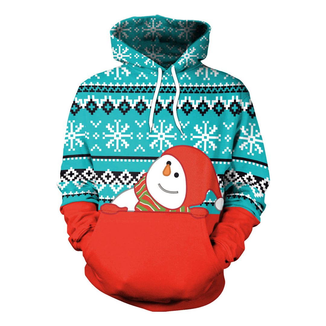 Ugly Christmas Women's Loose Versatile Hooded Creative Digital Printed Sweater Performance Dress