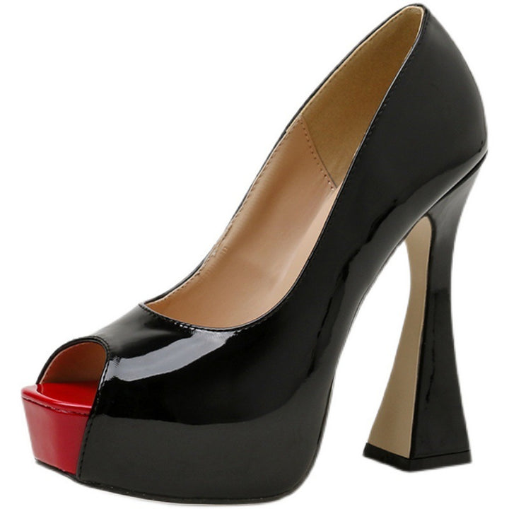 Lacquered Heel Footwear - Thick Heel Shoes - Shop Swazeyfit