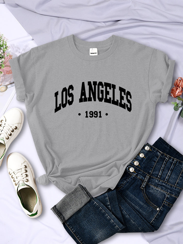 Women's City Letter Printed T-shirt In 1991