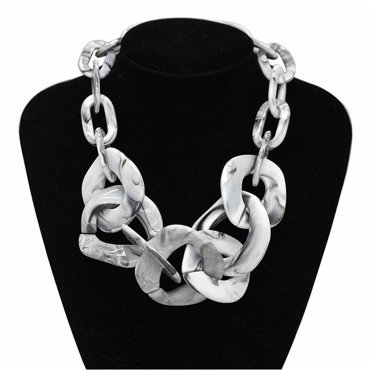 Big Brand Acetate Chain Geometric Necklace