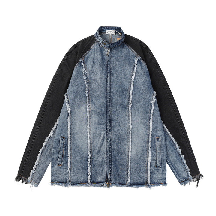 Distressed Denim Coat - Heavy Industry Wash - Shop Swazeyfit