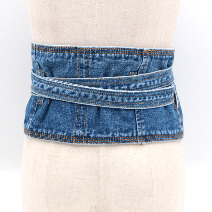 Fashion Decorative Shirt Denim Waist Girdle Women