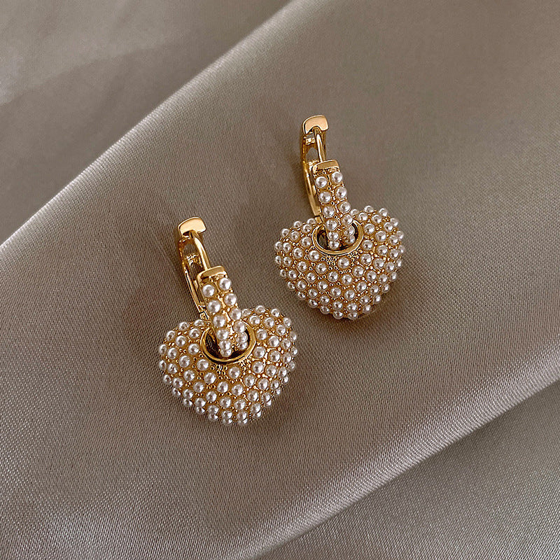 Pearl Heart Earrings - Dongdaemun Earrings - Shop Swazeyfit